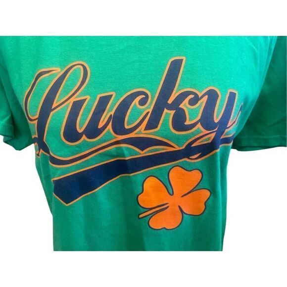 Lucky Shamrock Green Gildan 100% Pre-Shrunk Cotton T-Shirt Size M - Picture 3 of 8